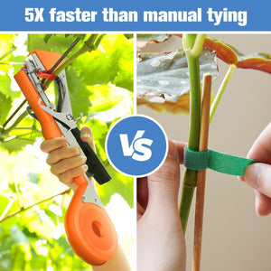 Buy now FUNTECK Garden Plant Tying Machine Branch Tape Tool for Vine, Tomato, Cucumber, Grape & Floral Support | Heavy-Duty Handheld Plant Binder with Durable Tape & Ergonomic Grip, Orange at indiglob india