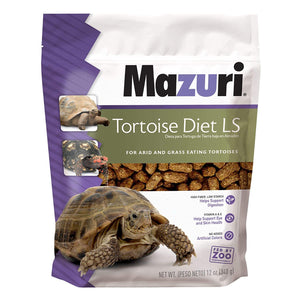Mazuri Low Starch Tortoise Diet, for African Spurred/Sulcata, Desert, Egyptian, Galapagos, Gopher, Greek, Leopard, Pancake, Radiated or Yellow-Footed Tortoise, 12 oz