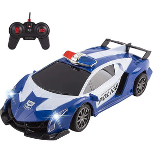 Buy now Vokodo Police RC Toy Super Exotic Large Remote Control Sports Car with Working Headlights and Police Lights (Blue) at indiglob india