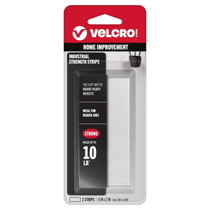 Buy now VELCRO Brand Industrial Fasteners Stick-On Adhesive | Professional Grade Heavy Duty Strength Holds up to 10 lbs on Smooth Surfaces | Indoor Outdoor Use, 4in x 2in (2pk), Strips, 2 Sets, 90200 at indiglob india