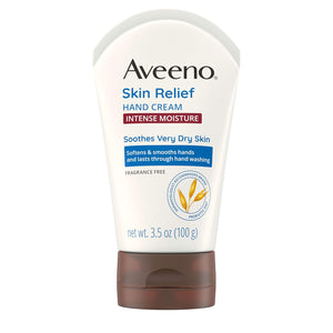 Buy now Aveeno Skin Relief Intense Moisture Hand Cream with Soothing Prebiotic Oat for Dry and Sensitive Skin Cream Softens & Smooths Hands & Lasts Through Hand Washing, Fragrance-Free, 3.5 oz at indiglob india