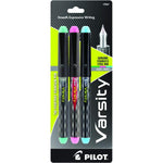 Buy now PILOT Precise Varsity Pre-Filled Fountain Pens, Medium Point Stainless Steel Nib, Black/Blue/Purple Inks, 3-Pack (90022) 3 Count (Pack of 1) Green Pink Turqouise at indiglob india