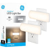 GE Ultrabrite LED Light Bar Night Lights Plug Into Wall Room Decor Ambient Lighting Dusk to Dawn Sensor Bright Nightlight, White, 100 Lumens, 2 Pack - White 200 Lumens