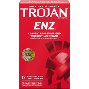 Buy now Trojan ENZ Natural Latex Non-Lubricated Condoms - 12 Count at indiglob india