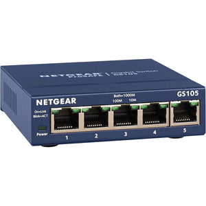 Buy now NETGEAR 5-Port Gigabit Ethernet Unmanaged Switch (GS105NA) - Desktop or Wall Mount, and Limited Lifetime Protection at indiglob india