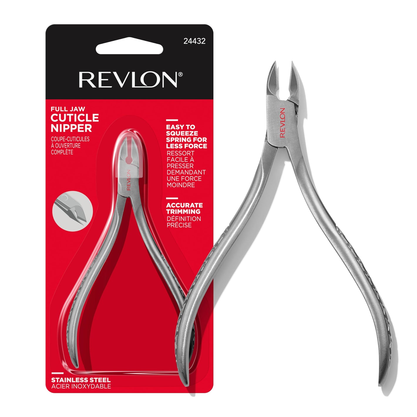 Buy now Revlon Full Jaw Cuticle Nipper, Manicure Tool for Nail Care, Made with Stainless Steel, High Precision Blade, Easy to Squeeze Spring, 1 Count at indiglob india