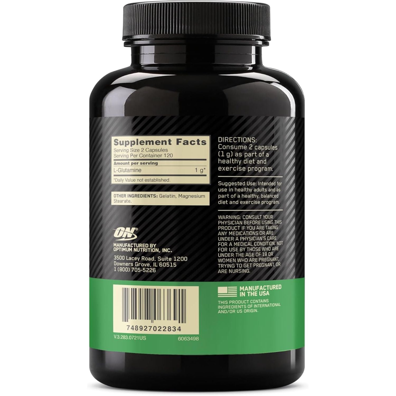 Buy now Optimum Nutrition L-Glutamine Muscle Recovery Capsules, 1000mg, 240 Count (Package May Vary) at indiglob india