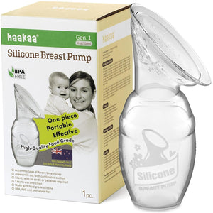 Buy now haakaa Manual Breast Pump for Breastfeeding, Silicone, Clear 4oz/100ml at indiglob india