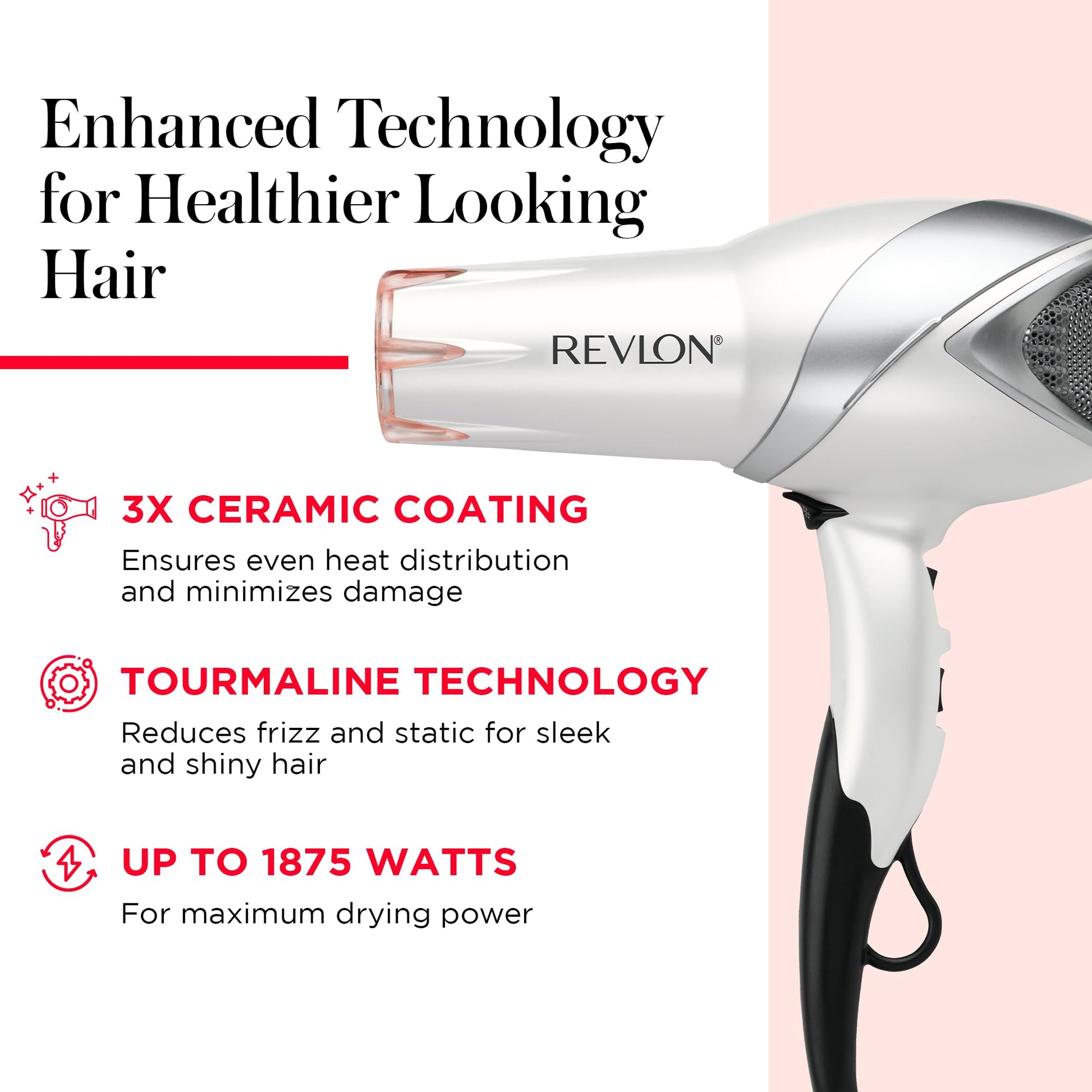 Buy now REVLON Infrared Hair Dryer with Diffuser & Concentrator - Ionic Ceramic Blow Dryer for Frizz Control, Shine, Soft Hair & Moisture Protection - 1875W Professional Salon-Quality (White) at indiglob india