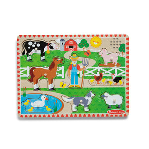 Buy now Melissa & Doug Old MacDonald's Farm Song Puzzle – 8-Piece Wooden Peg Puzzle with Light-Activated Sounds, Music Learning Toy for Toddlers and Preschoolers Ages 2+ at indiglob india