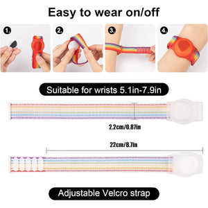 Buy now Kids Wristband Compatible with Apple AirTag, Protective Case for Air Tag GPS Tracker Holder with Nylon Bracelet, Adjustable Anti Lost Watch Band for Toddler Child Elder(Rainbow A) at indiglob india
