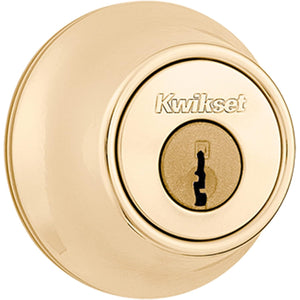 Buy now Kwikset 660 Deadbolt Deadbolt Lock, Polished Brass Round Exterior Keyed Front Entry Door, Pick Resistant SmartKey Rekey Security, Single Cylinder Dead Bolt at indiglob india