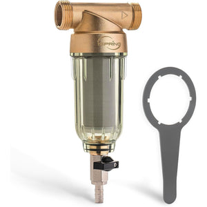 Buy now iSpring WSP-50 Reusable Whole House Spin Down Sediment Water Filter, 50 Micron Flushable Prefilter Filtration, 1" MNPT + 3/4" FNPT, Lead-Free Brass at indiglob india