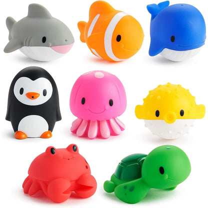 Buy now Munchkin Baby Bath Toy Squirts for Babies and Toddlers 9 Months and Up, Ocean Sea Animals Squirters, 8 Pack at indiglob india