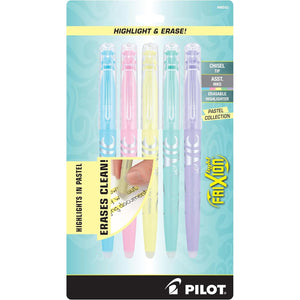Buy now Pilot FriXion Light Pastel Erasable Highlighters, Chisel Tip, Pack of 5, Blue, Pink, Yellow, Green & Purple Aesthetic Highlighters - Ideal for School, Journaling, and Office Use at indiglob india