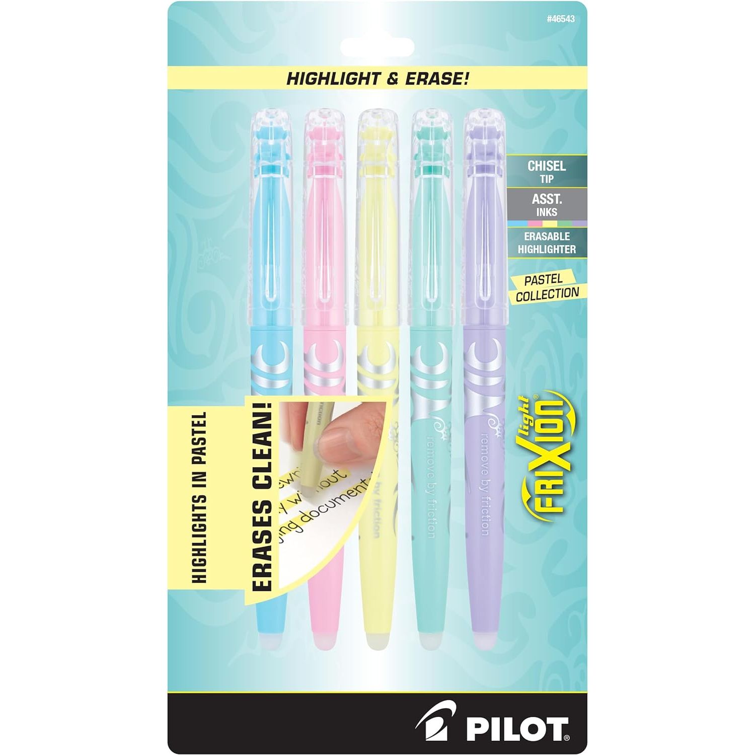 Buy now Pilot FriXion Light Pastel Erasable Highlighters, Chisel Tip, Pack of 5, Blue, Pink, Yellow, Green & Purple Aesthetic Highlighters - Ideal for School, Journaling, and Office Use Blue Pink Yellow Green Purple at indiglob india