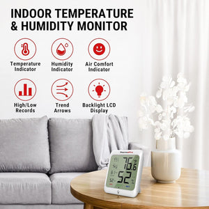 Buy now ThermoPro TP53 Digital Hygrometer Indoor Thermometer for Home, Temperature Humidity Sensor with Comfort Indicator & Max Min Records, Backlight Display Room Thermometer Humidity Meter, LCD at indiglob india