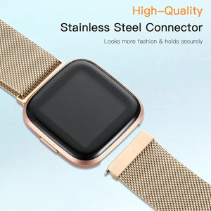 Buy now ZWGKKYGYH Metal Bands Compatible with Fitbit Versa 2/Versa Lite SE/Versa Band for Women Men, Royal Gold, Small at indiglob india