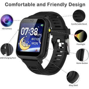 Buy now Phyulls Smart Watch for Kids, Smart Watch Toys with 39 Games Camera Video Recorder Music Alarm Calculator Calendar Flashlight Stopwatch Pedometer Gift Toys for 3-12 Years Old Boys and Girls (Black) at indiglob india