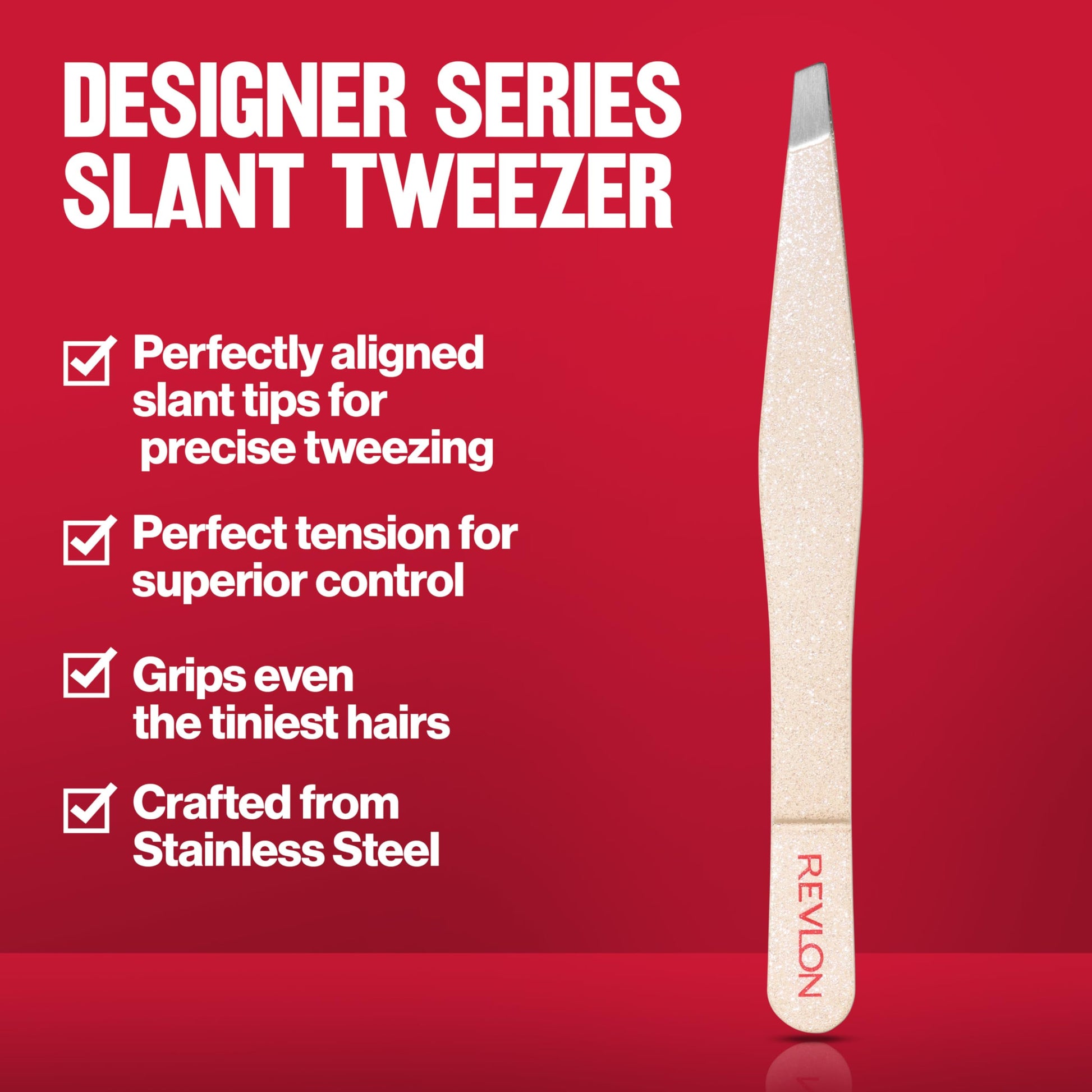 Buy now Revlon Designer Series Slant Tweezer, High Precision, Made With Long Lasting Stainless Steel, 1 Count at indiglob india