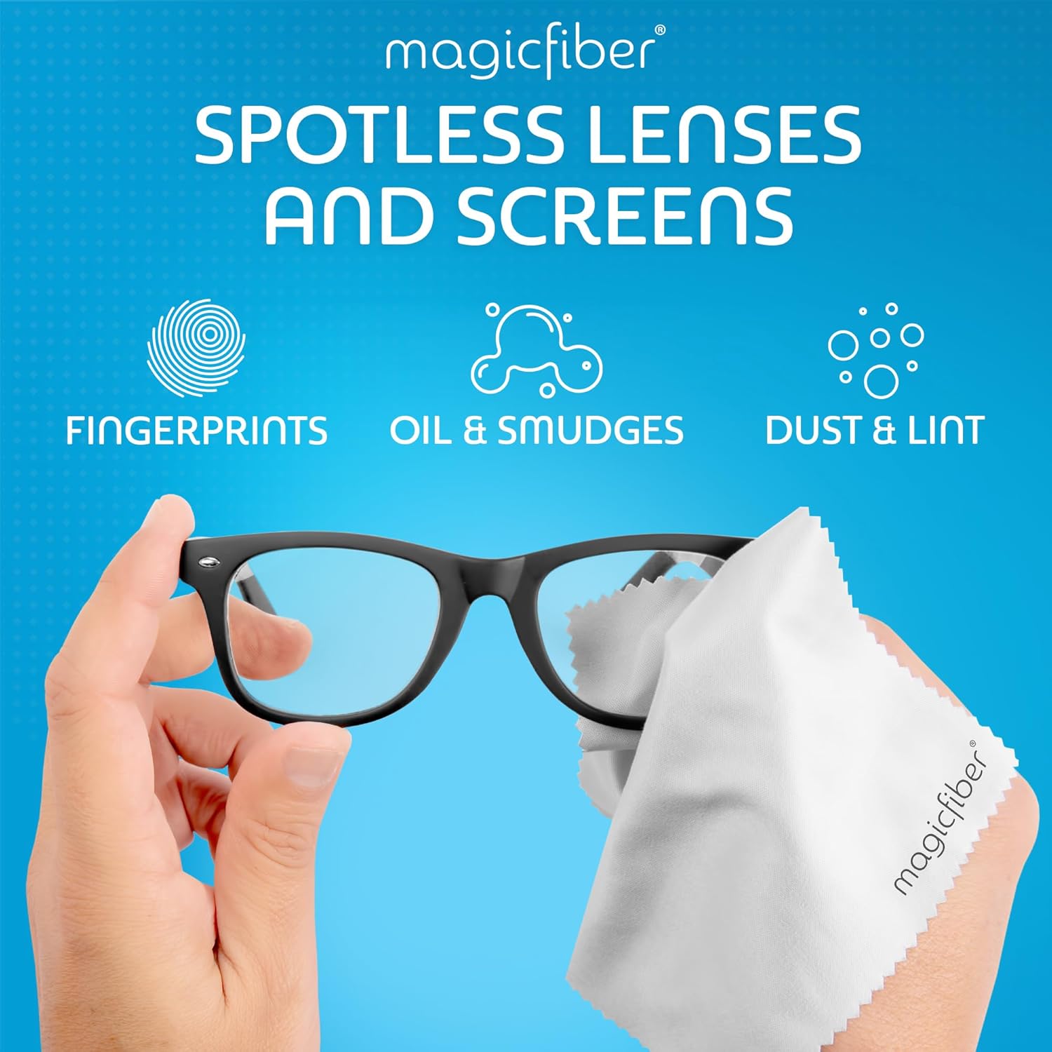 Buy now MagicFiber Microfiber Cleaning Cloth, 6 Pack - Premium Cloth for Glasses, Lens, Screens & More at indiglob india