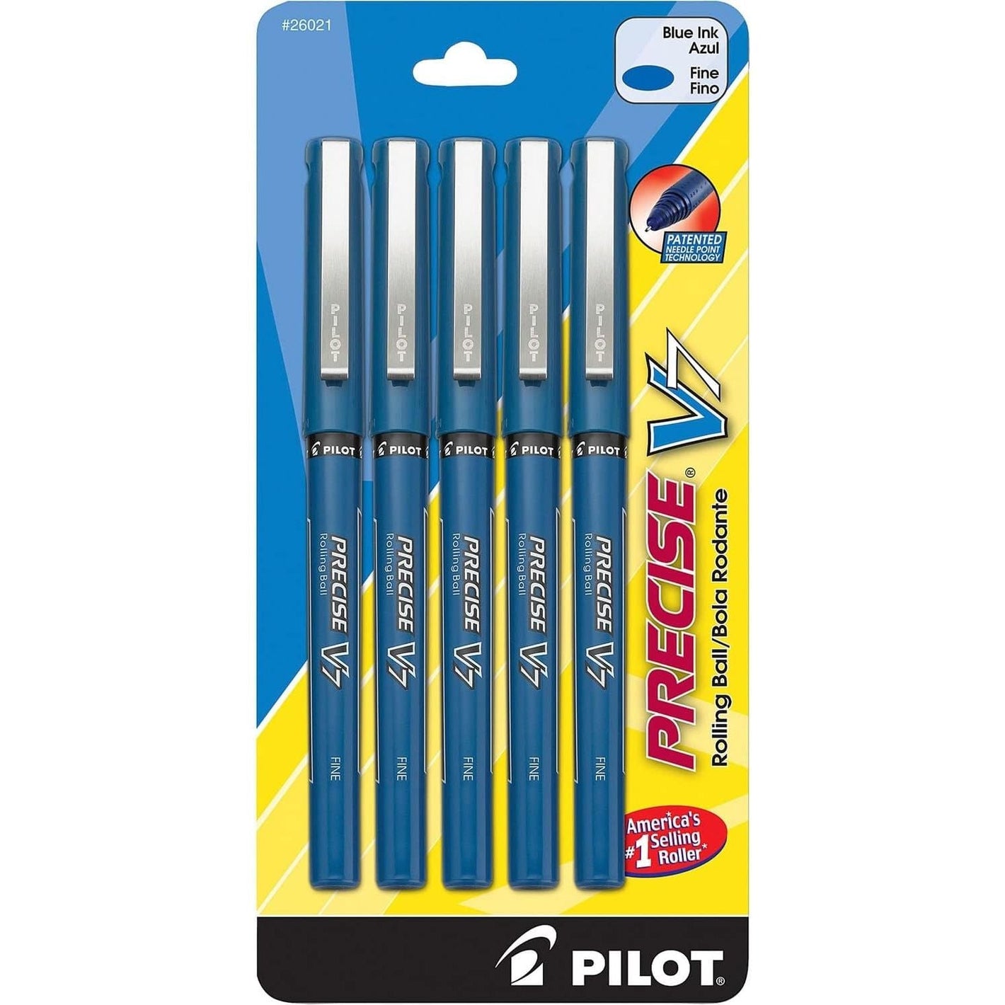 Buy now Pilot, Precise V7, Capped Liquid Ink Rollerball Pens, Fine Point 0.7 mm, Blue Ink Pens, Pack of 5 - Ideal for School, Journaling & Office Writing at indiglob india