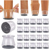 BUMACO 20Pcs Chair Leg Floor Protectors Chair Leg Protectors for Hardwood Floors Silicone Pads Covers to Protect Floors Universal L Clear Fit (1-5/16" to 2") - Clear-20 Pcs