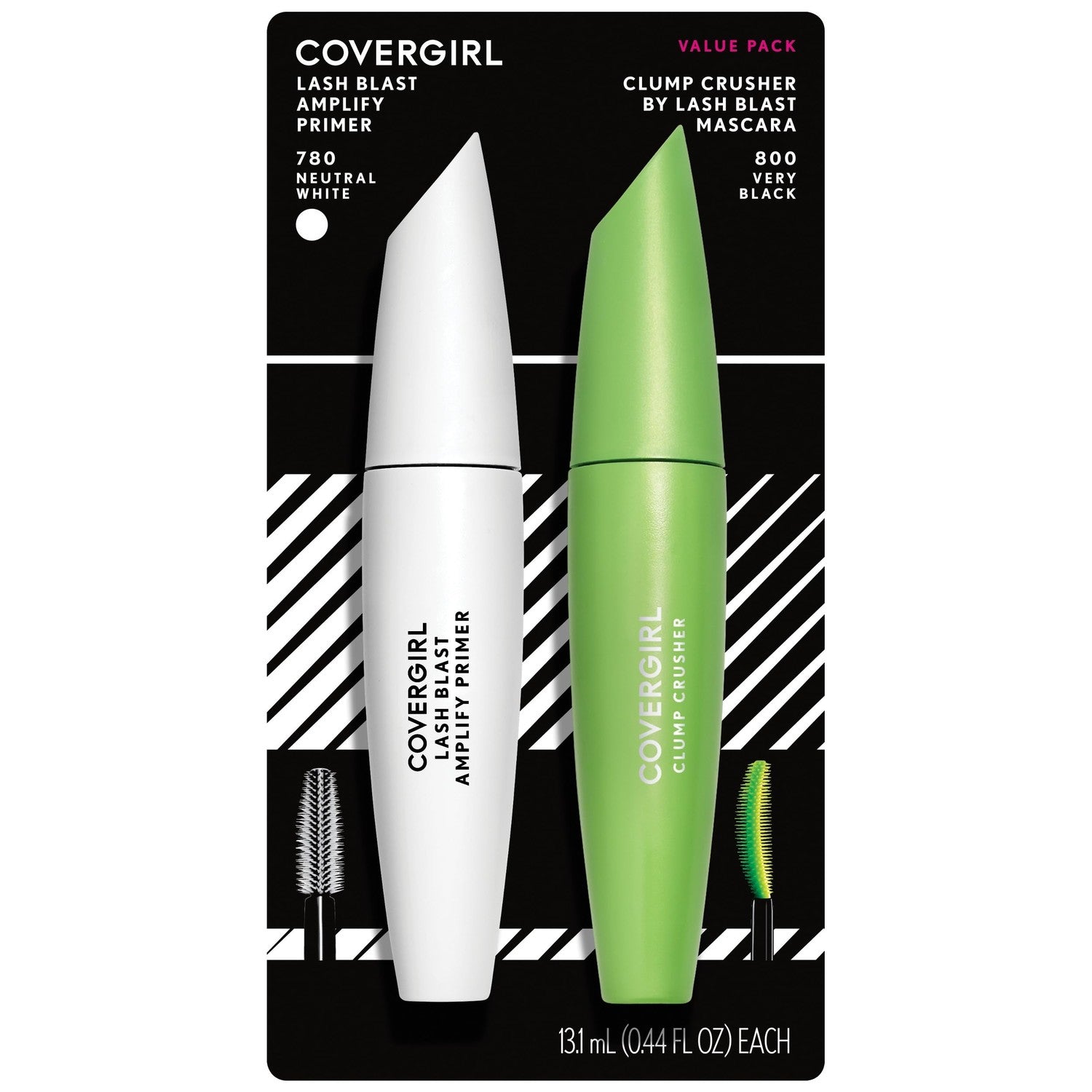 COVERGIRL COVERGIRL Clump Crusher Mascara, 20X More Volume, Double Sided Brush, Long-Lasting Wear - 800 Very Black (Pack of 2) Online | Shop India Price