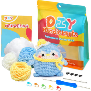 Buy now ZMAAGG Beginners Crochet Kit, Crochet Animal Kit, Knitting Kit with Yarn, Polyester Fiber, Crochet Hooks, Step-by-Step Instructions Video, Crochet Starter Kit for Beginner DIY Craft Art (Penguin) at indiglob india