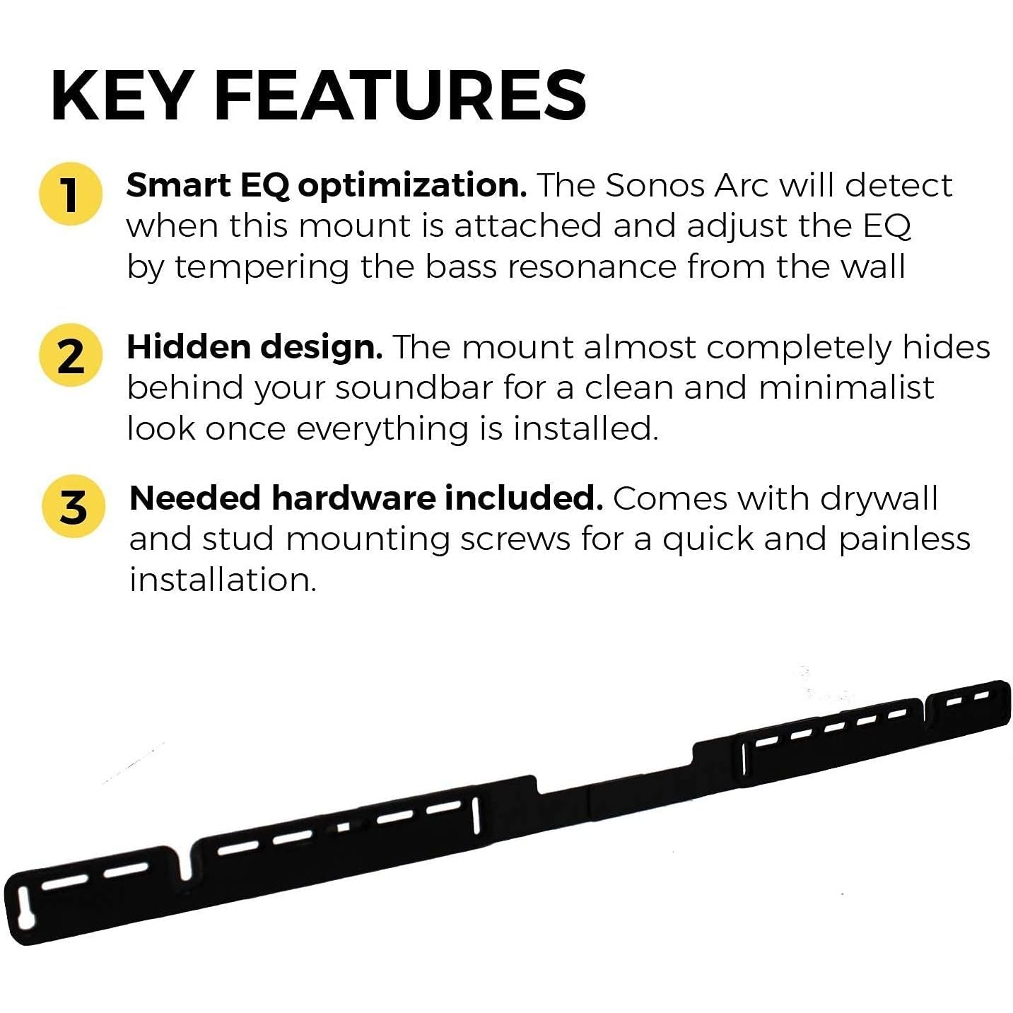 Buy now HumanCentric Wall Mount Compatible with Sonos Arc and Sonos Arc Ultra Sound Bar Only (Black), Mount on Wall Under TV, Floating Style, Hidden Design, Hardware Included at indiglob india