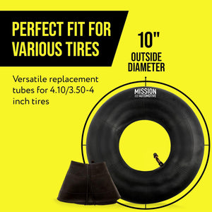 Buy now Mission Automotive Replacement Tire Inner Tubes - 2 Pack - Fits 4.10/3.50-4 Inch Wheels - Great for Wheelbarrows, Dollies, Lawn Mowers, Yard Trailers and Other Outdoor Equipment at indiglob india