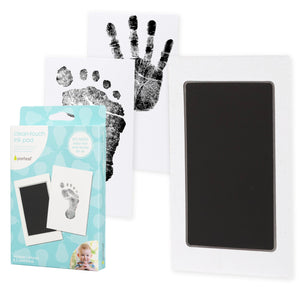 Pearhead Newborn Baby Handprint and Footprint Kit - No Mess Clean-Touch Ink Pad With Impression Cards, Safe for Skin, Perfect Keepsake for Family, Acid-Free, Black