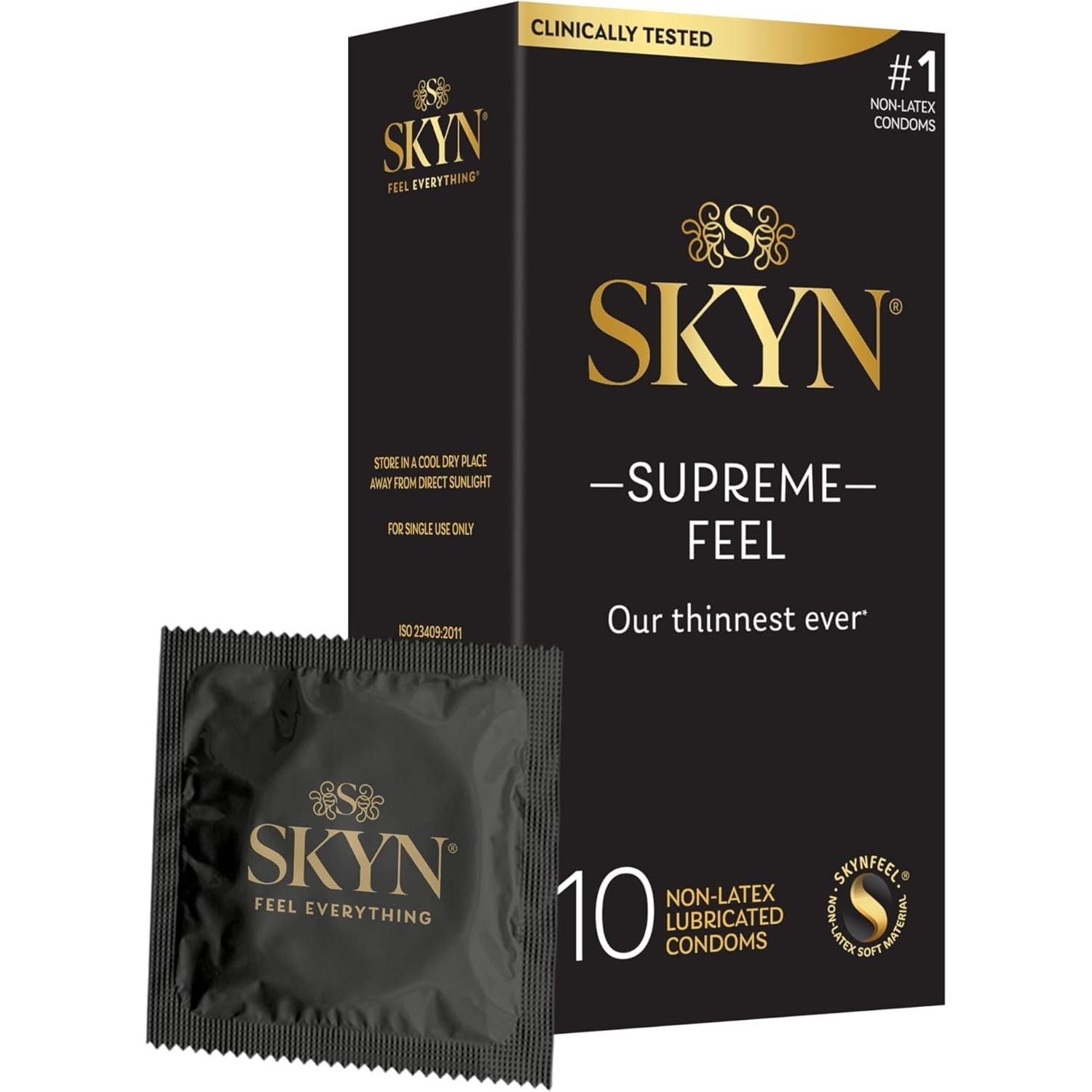 Buy now SKYN Original Condoms, 12 Count (Pack of 1) 1 Count (Pack of 10) Supreme Feel at indiglob india