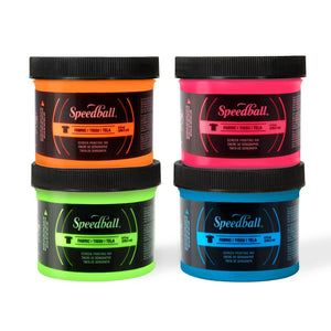 Buy now Speedball Fabric Screen Printing Ink Set, 4oz Fluorescent Colors: Hot Pink, Lime Green, Orange & Blue at indiglob india