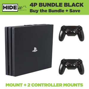 Buy now HIDEit Mounts 4P Bundle, Wall Mounts for PS4 Pro and Controller, Steel Wall Mount for PS4 Pro and 2 Controller Mounts to Safely Store Your PS4 Pro and PlayStation Controller Near or Behind TV at indiglob india