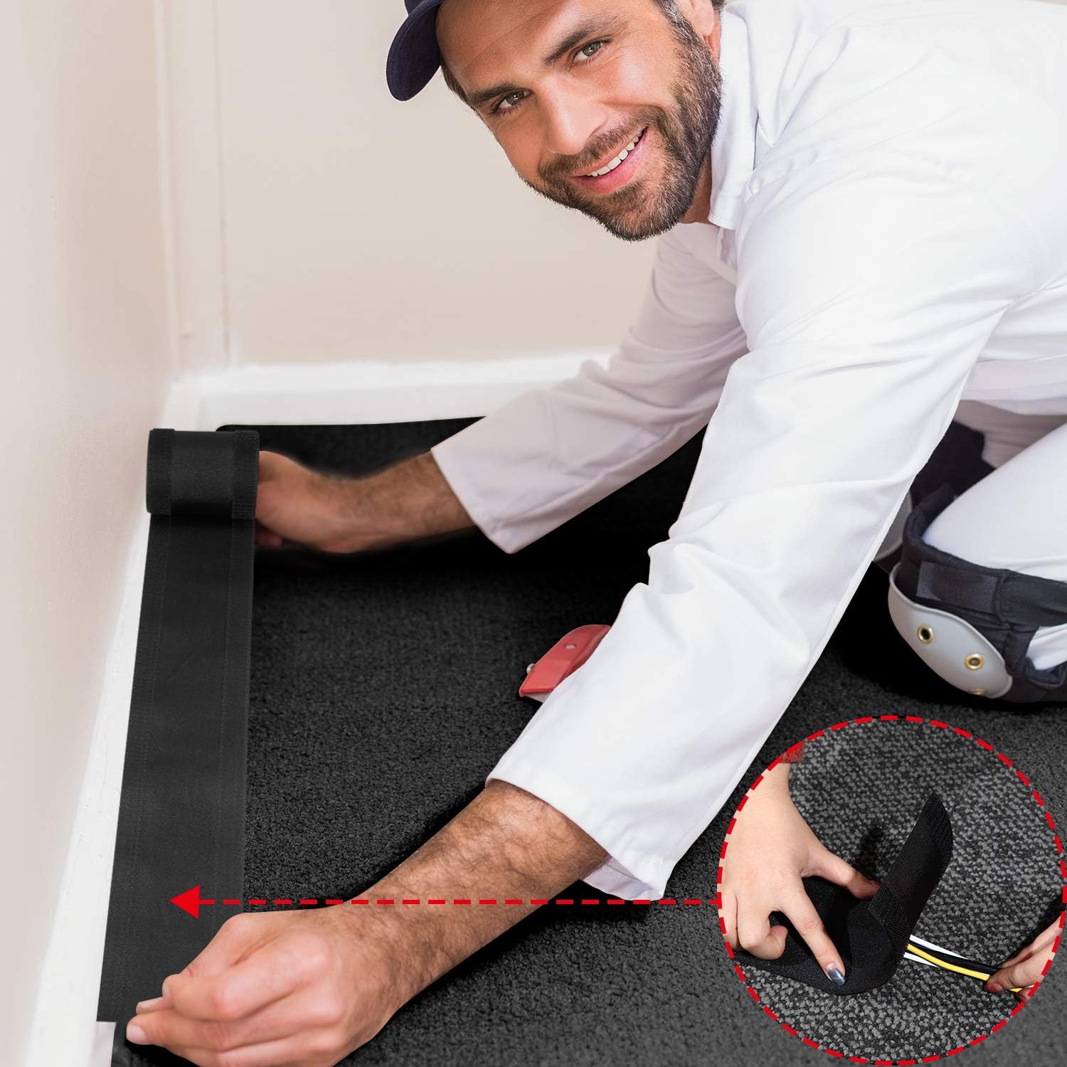 Buy now WILLBOND Carpet Cord Cover Cable Grip Floor Cover Cable Protector Management Only for Commercial Office Carpet(Black,19.69 ft) at indiglob india