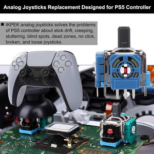 Buy now Ikpek 4 Pack Analog 3D Joysticks Replacement for DualSense PS5 Controller, Joysticks Part with Repair Screwdriver Kit for PlayStation 5 Controller at indiglob india