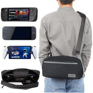 Buy now Carrying Case Travel Bag for Nintendo Switch 2 2025/Switch 1/Steam Deck/OLED/PlayStation Portal, Protective Crossbody Bag for Lenovo Legion Go/ASUS ROG Ally/X Console & Accessories Storage at indiglob india