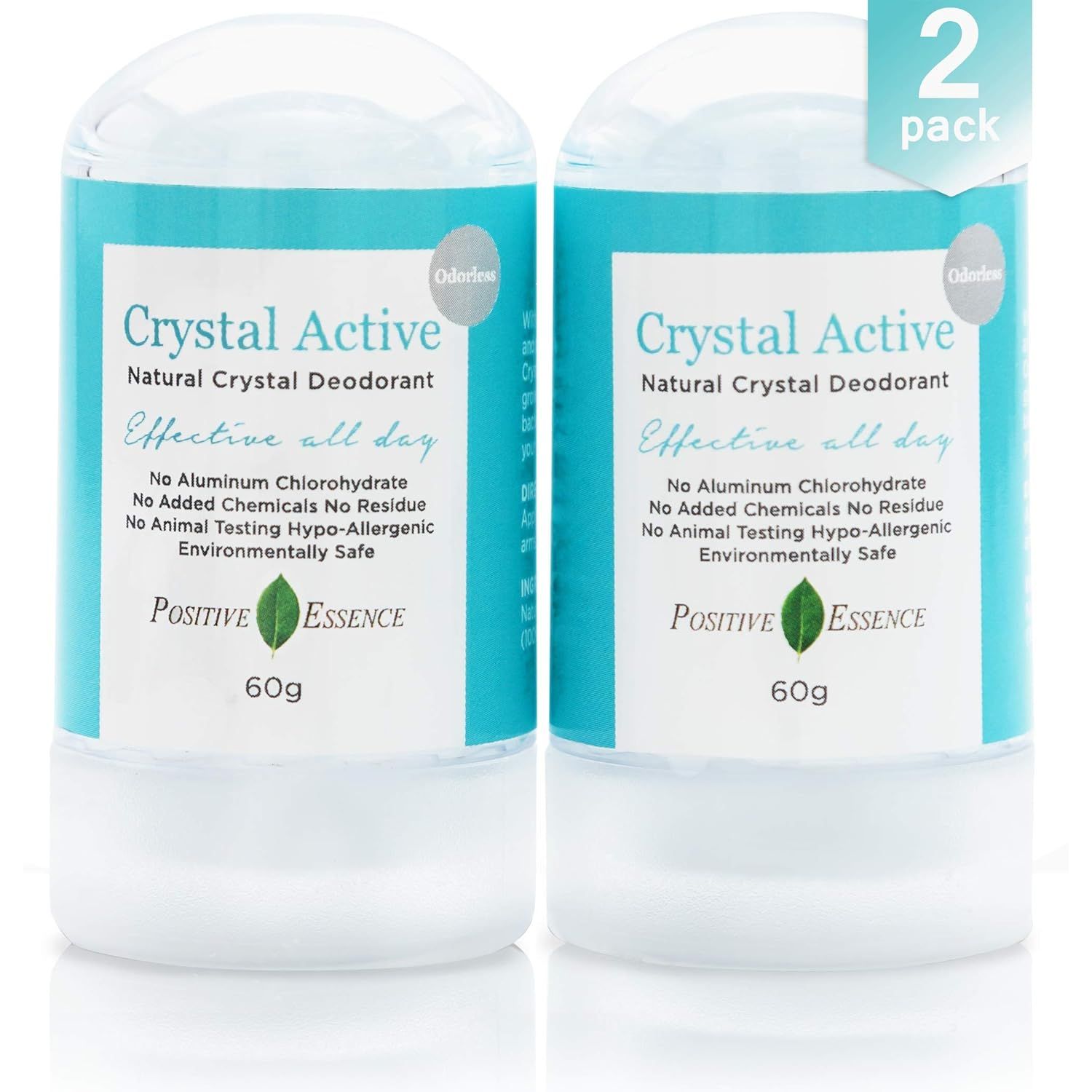 Buy now Thai Crystal Deodorant Stone, Crystal Active, 100% Natural, Long Lasting, Single Ingredient, No Aluminum Chlorohydrate or Chemicals, Unscented, Underarmed Deodorant for Women & Men, 60g (2 Pack) 2.12 Ounce (Pack of 2) Odorless at indiglob india
