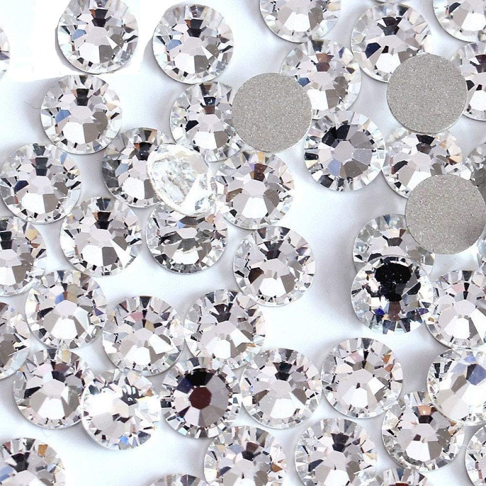 Buy now Onwon 1440 Pieces SS16 / 4mm Clear Crystal Flat Back Brilliant Round Rhinestones Glass Stones Glitter Gems Transparent Faux Diamond (Clear) SS34 7mm Clear at indiglob india