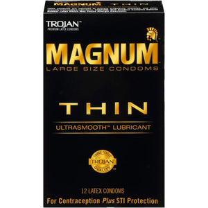 Buy now Trojan Magnum Thin Large Size Lubricated Condoms - 12 Count (Pack of 1) at indiglob india