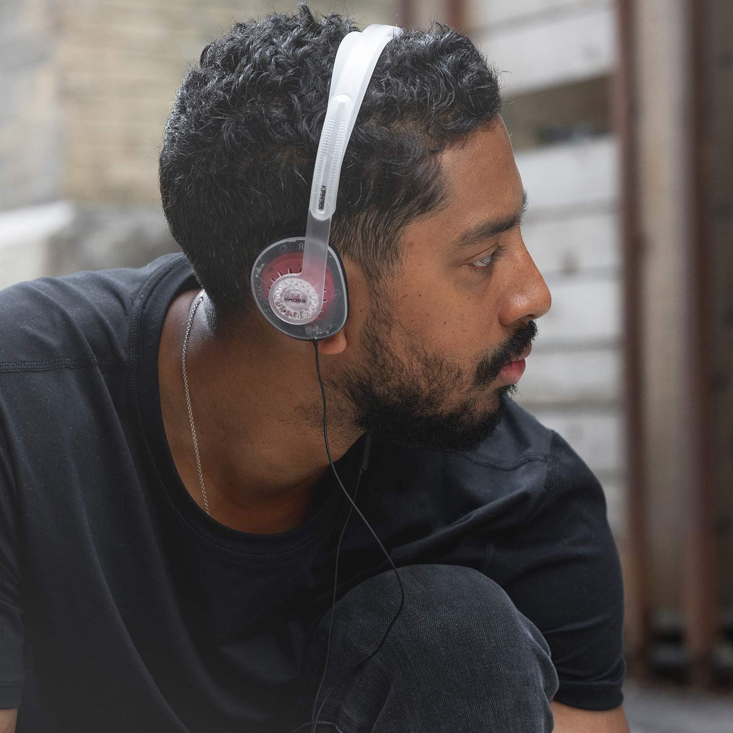 Buy now Koss KPH30iCL On-Ear Headphones, in-Line Microphone and Touch Remote Control, D-Profile Design, Wired with 3.5mm Plug (Clear) at indiglob india