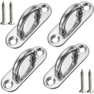 Buy now 4 Pcs 3.1 Inch 304 Stainless Steel Ceiling Hooks Pad Eyes Plate Marine Hardware Hooks with Screws at indiglob india