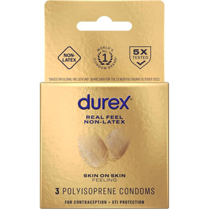 Buy now Durex Condom Real Feel Non Latex Condoms, 3 Count at indiglob india