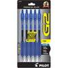 Pilot G2 Premium Gel Roller Pens 0.7, Fine Point Smooth Writing Pens Black, Pack of 5 - Blue