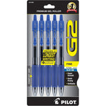 Buy now Pilot G2 Premium Gel Roller Pens 0.7, Fine Point Smooth Writing Pens Black, Pack of 5 Blue at indiglob india