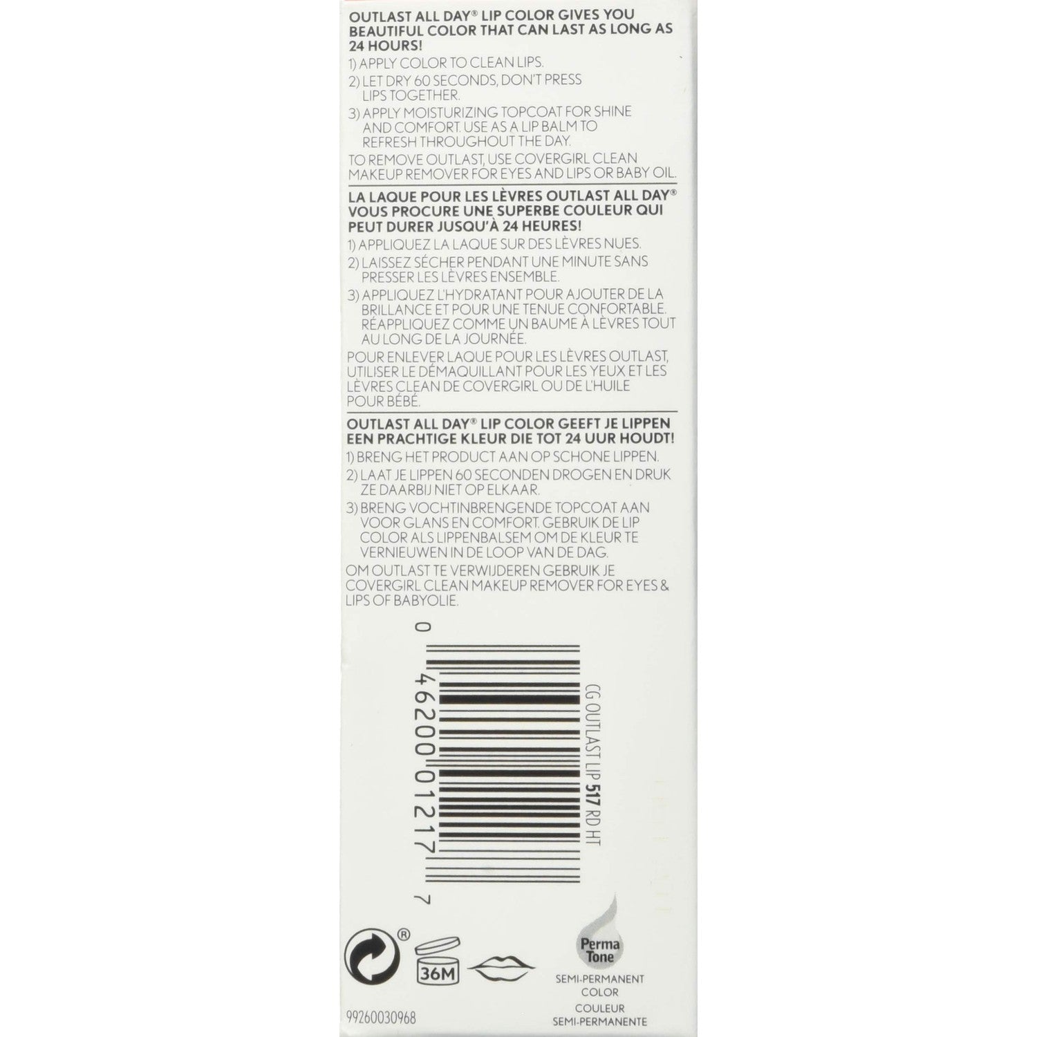 COVERGIRL COVERGIRL Outlast All-Day Lip Color With Topcoat, Red Hot Store | Quality India Shop