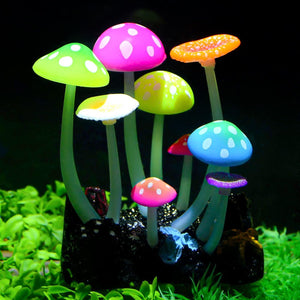 Buy now Uniclife Glowing Effect Artificial Mushroom Aquarium Plant Decor Ornament Decoration for Fish Tank Landscape at indiglob india