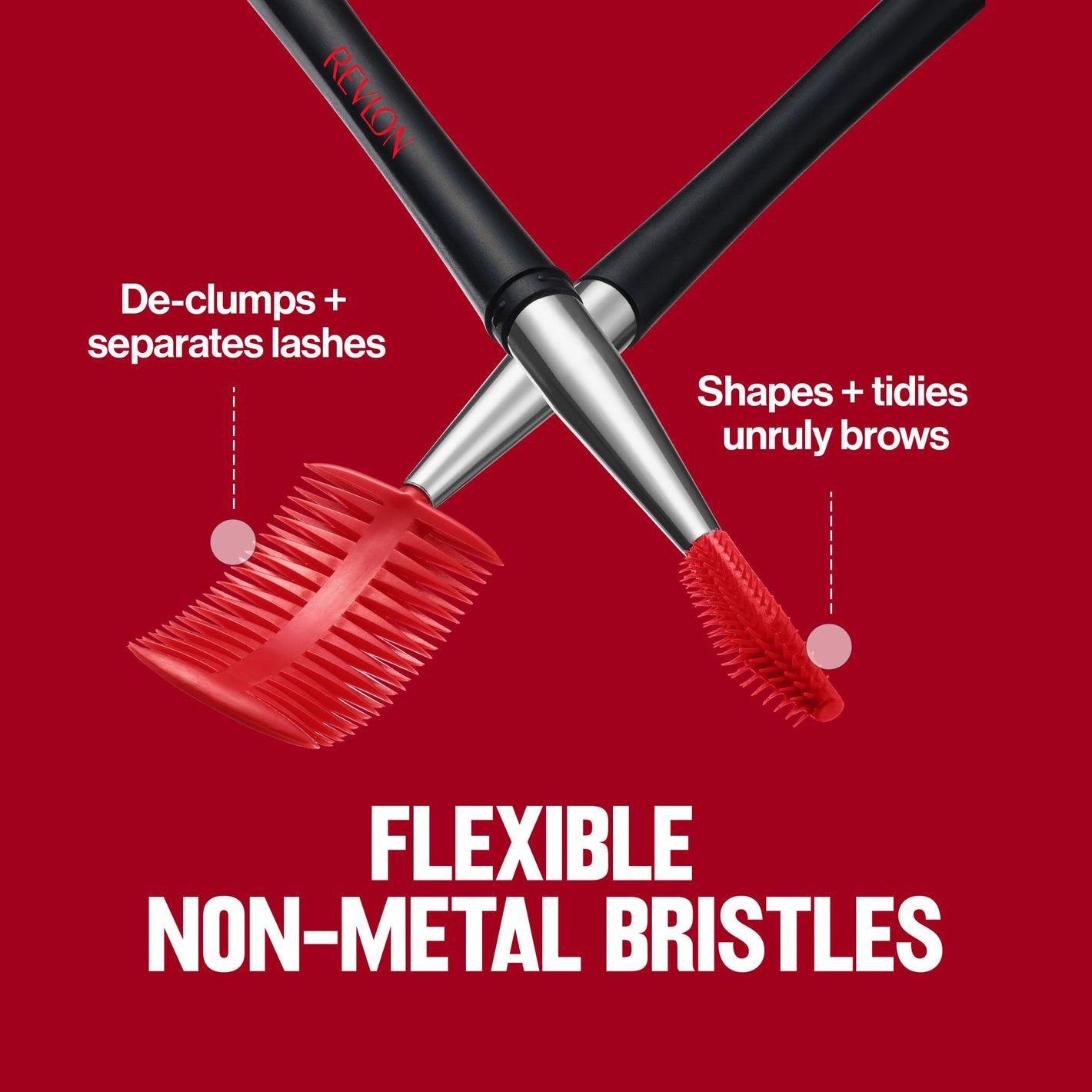 Buy now Revlon Lash & Brow Styling Tool, Dual Ended Eyelash Separator & Eyebrow Brush Spoolie, Works with Mascara & Brow Makeup, 1 count at indiglob india