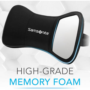 Buy now Samsonite Neck Pillow for Car – Ergonomic Memory Foam Headrest Cushion – Car Seat Support for Driving Comfort – Compact Neck Rest – Travel Pillow for Long Road Trip, Black at indiglob india